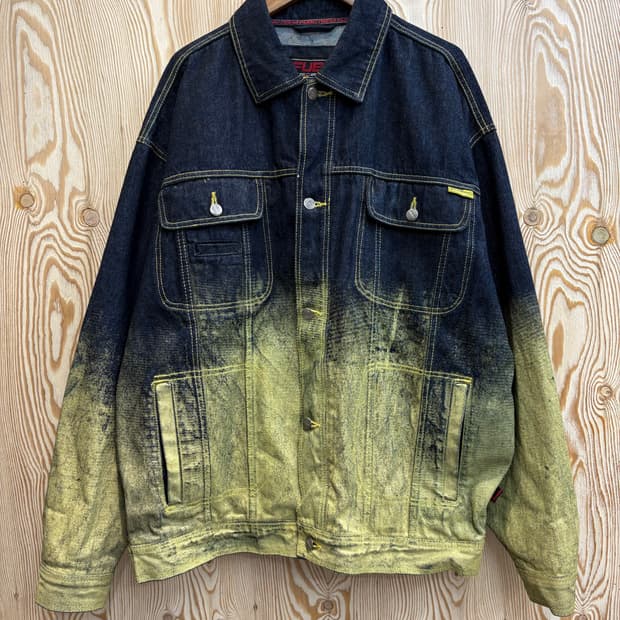 후부 프린팅 코팅 데님자켓