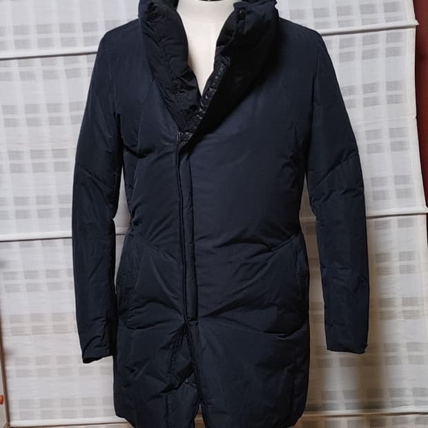 (한섬) 타임옴므 네이비 구스다운 패딩 점퍼 100 (슬림)