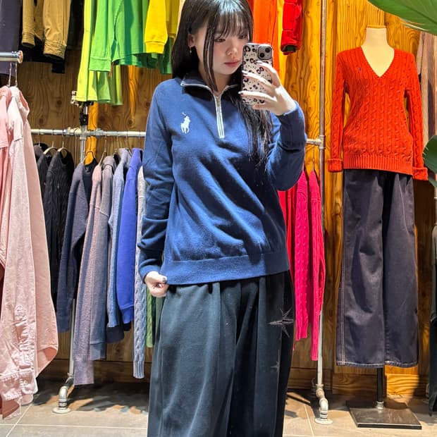 M 폴로랄프로렌 화이트 빅포니 네이비 반집업