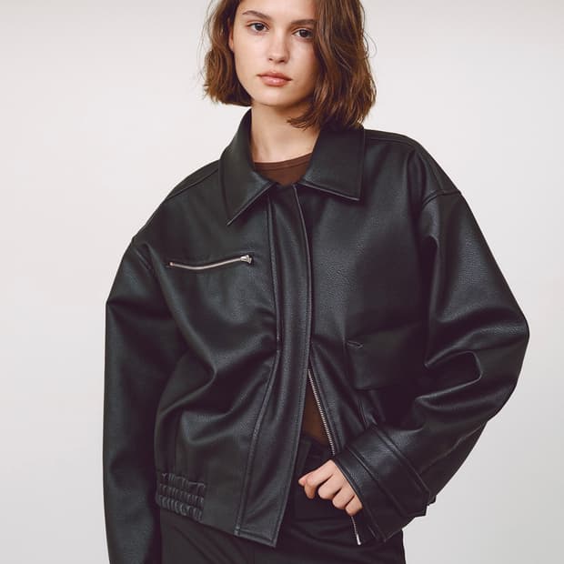 민아송 가죽자켓