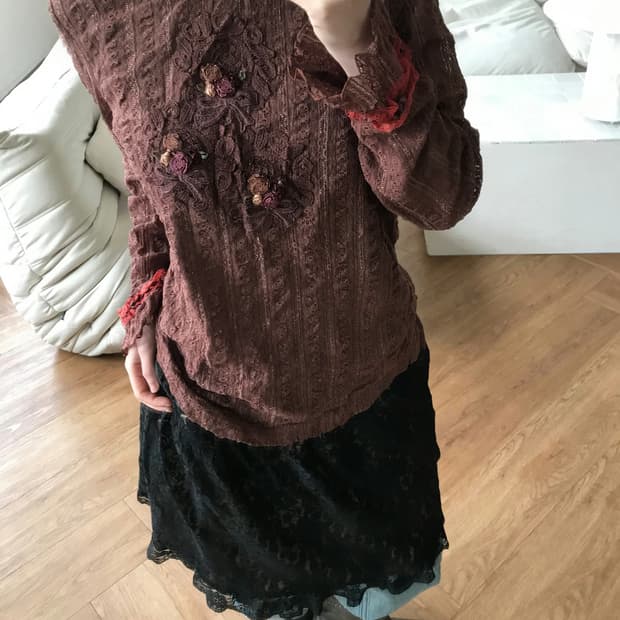 vintage flower blouse