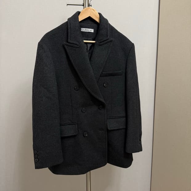 커렌트 울 블레이저 charcoal 1size