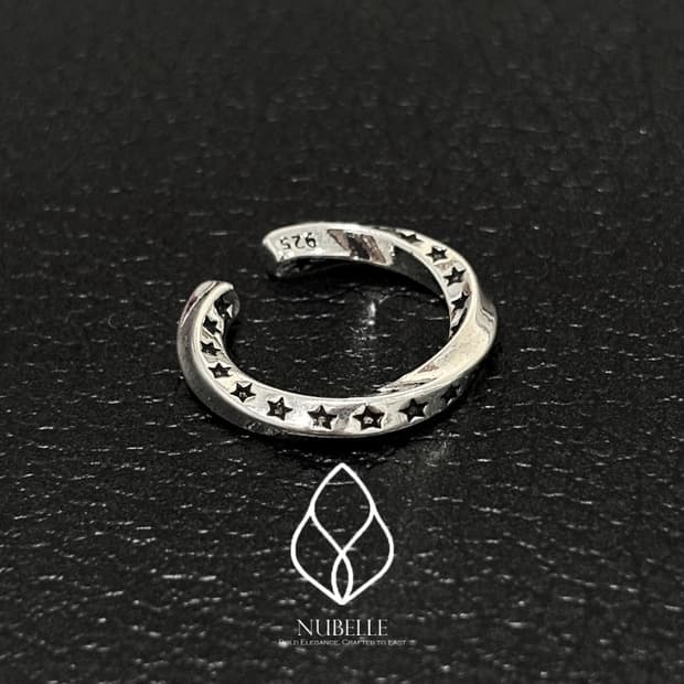 🌗 Twisted star ring /트위스트 925실버 스타 반지