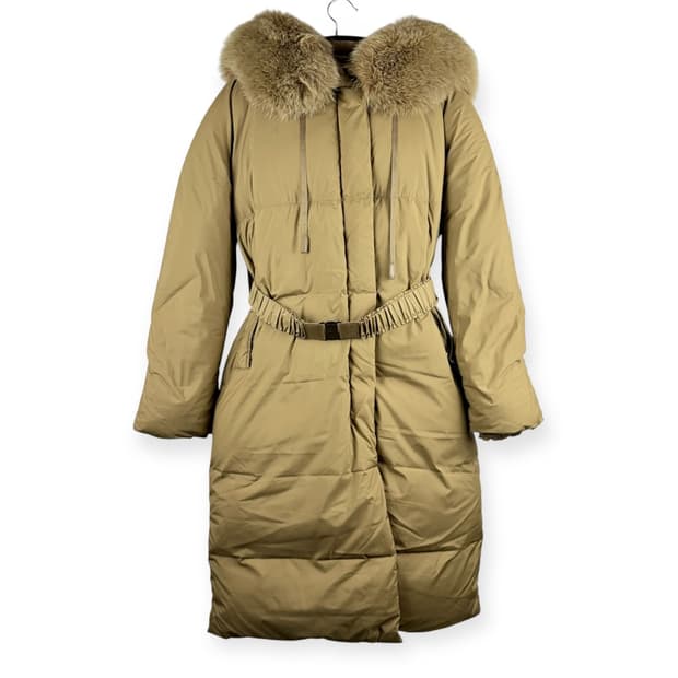 (F) 시스템 우먼스 폭스퍼 구스다운 롱 패딩