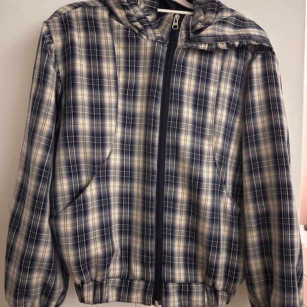 여성 자켓 CHECK FRILL HOOD JUMPER 