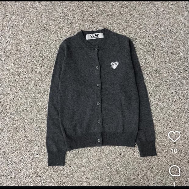 꼼데 차콜 가디건 s