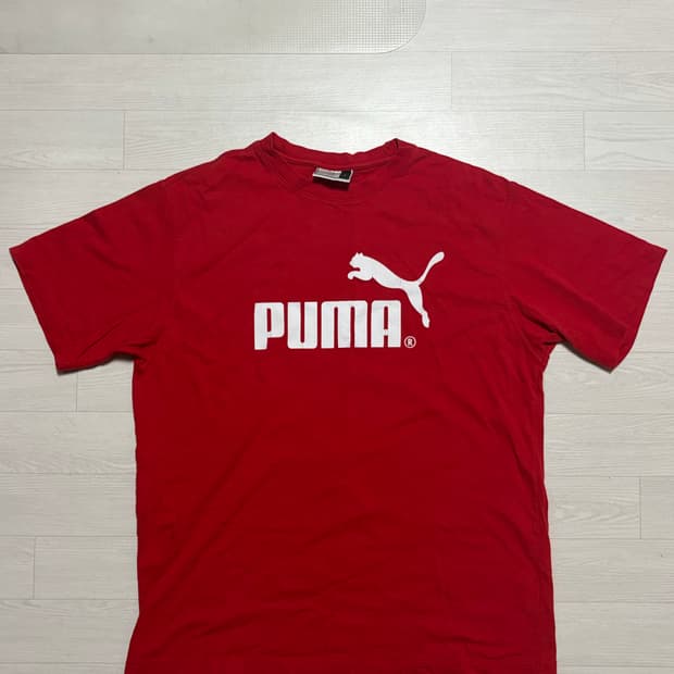 푸마 puma 빈티지 반팔 반소매 셔츠 레드 L