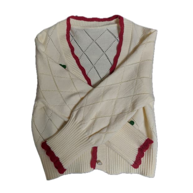 체리자수 아이보리 가디건