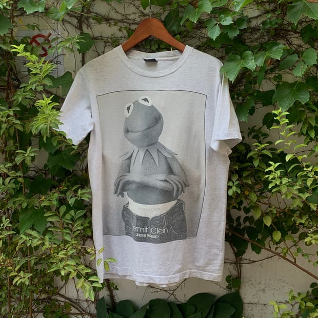 90s Kermit Clein 커밋 더 프로그 캘빈클라인 패러디 티셔츠