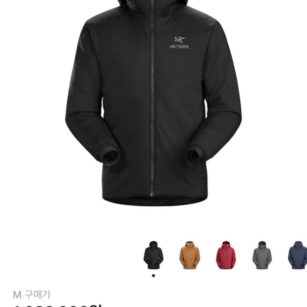 [M] 아크테릭스 아톰 AR 후디 블랙