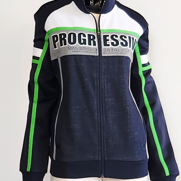 데님져지 레이싱짚업 자켓 