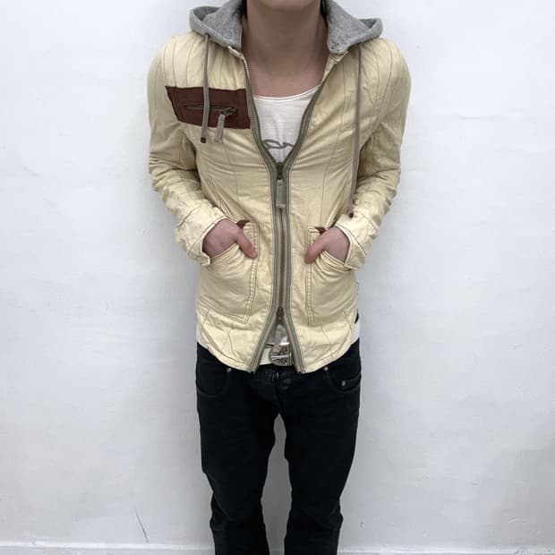 ivory separate hood jacket
