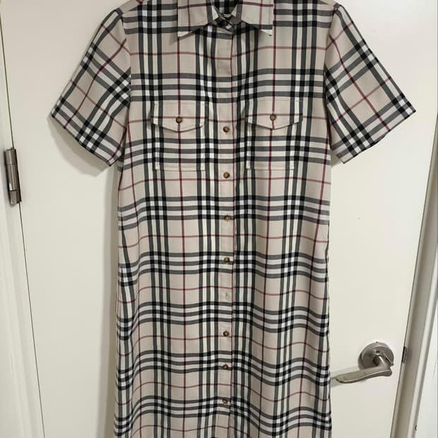 55~66 버버리 런던 노바체크 셔츠 원피스