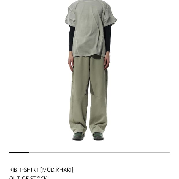 산산기어 RIB T-SHIRT [MUD KHAKI] 1사이즈