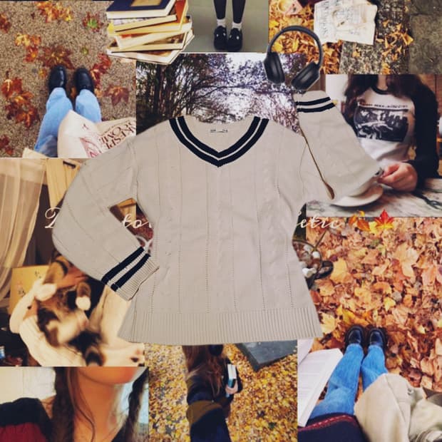 미쏘 다운타운걸 브이넥 니트 M