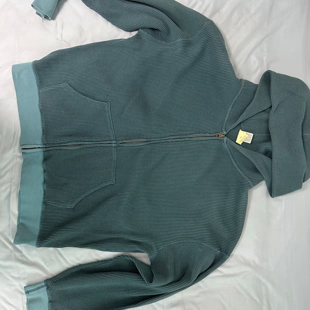 Khakis 와플 풀 집업  후디 틸컬러