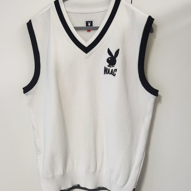 왁골프 우븐 배색 니트 베스트 1 (95추천해요)