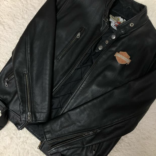 할리데이비슨 블랙 가죽 라이더자켓