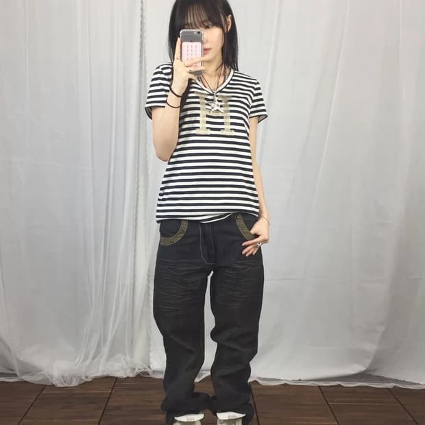 Tommy Hilfiger Stripe V-Neck Tee