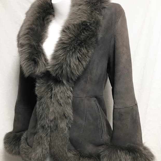 빈티지 y2k 갸루 퍼 트리밍 쉽스킨 양가죽 퍼자켓