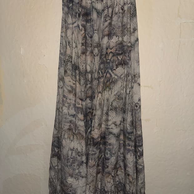 “ZARABASIC”python pattern frill skirt