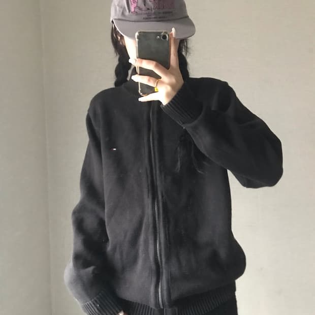 타미힐피거 블랙 니트집업