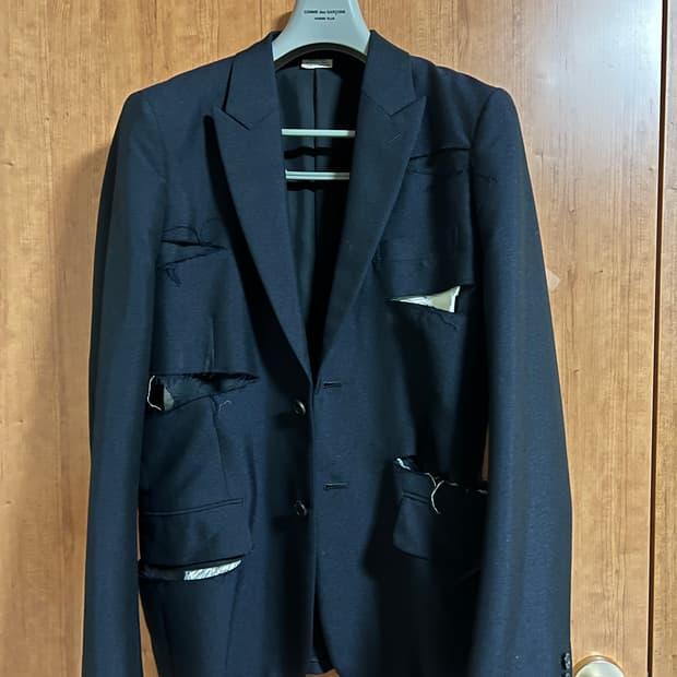 옴므플러스 커팅 자켓