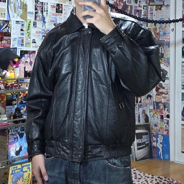 빈티지 양가죽 포켓 버클 봄버 자켓