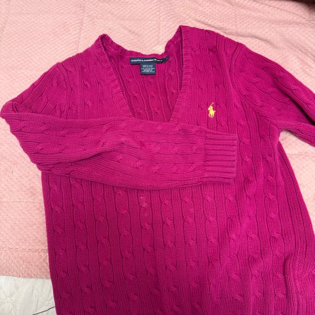 폴로랄프로렌 핫핑크 니트