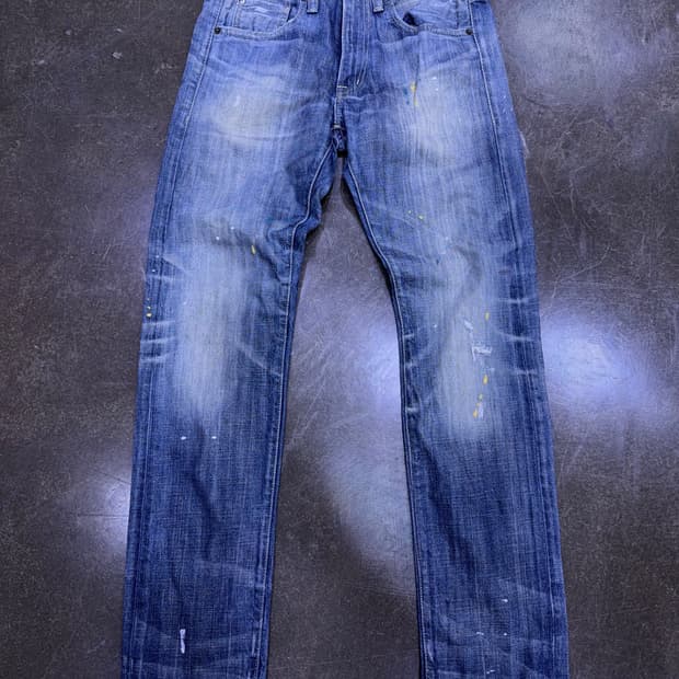 데님앤서플라이 랄프로렌 슬림핏 페인팅 데미지 데님팬츠 30
