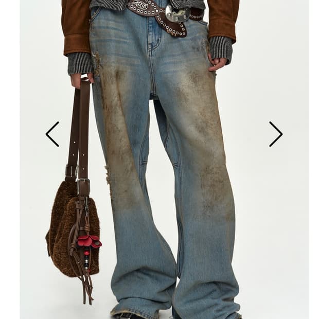 앤더슨벨 DESTROYED WIDE-LEG JEANS