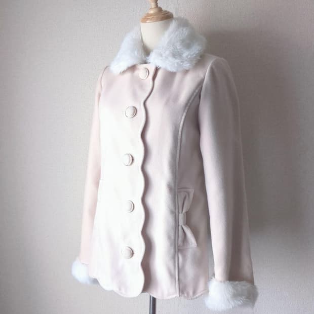 리즈리사 퍼 리본 딸기우유 히메갸루 코트