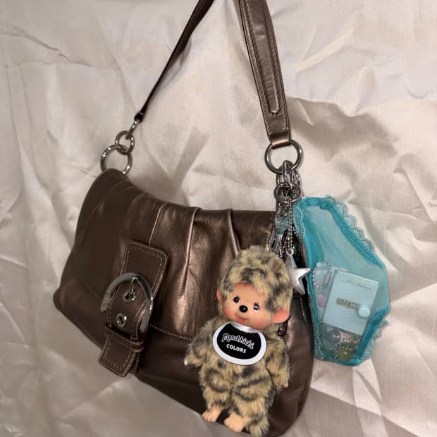Coach gold brown glitter shoulder bag