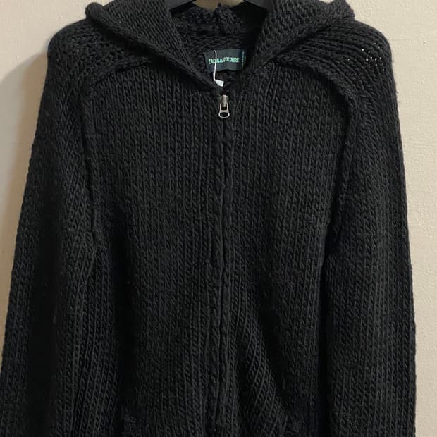 자딕앤볼테르 블랙 니트 집업 가디건