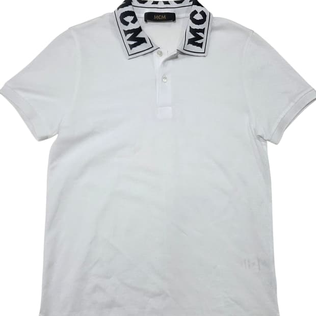 MCM 자카드 로고 카라 반팔