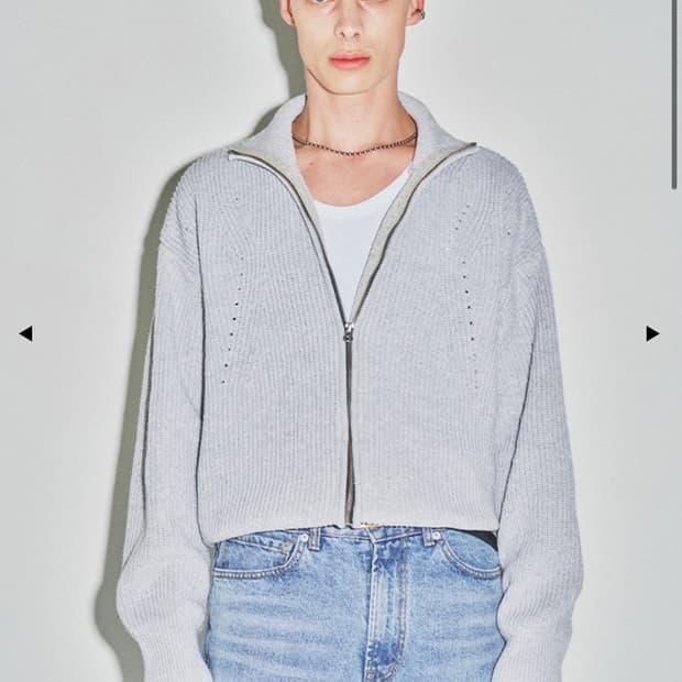 토니웩 이탈리아 코튼 하드 트위스트 집업 니트 L(50) 105