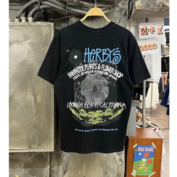 스투시 허비스 다이드 반팔티 블랙 M #csz3925