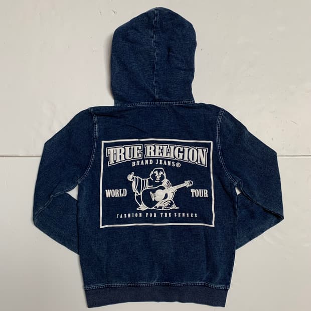[새제품] 트루 릴리전 인디고 BIG T 후드집업