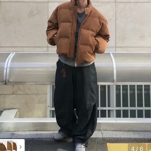 키뮤어 코듀로이 패딩점퍼 카멜색상