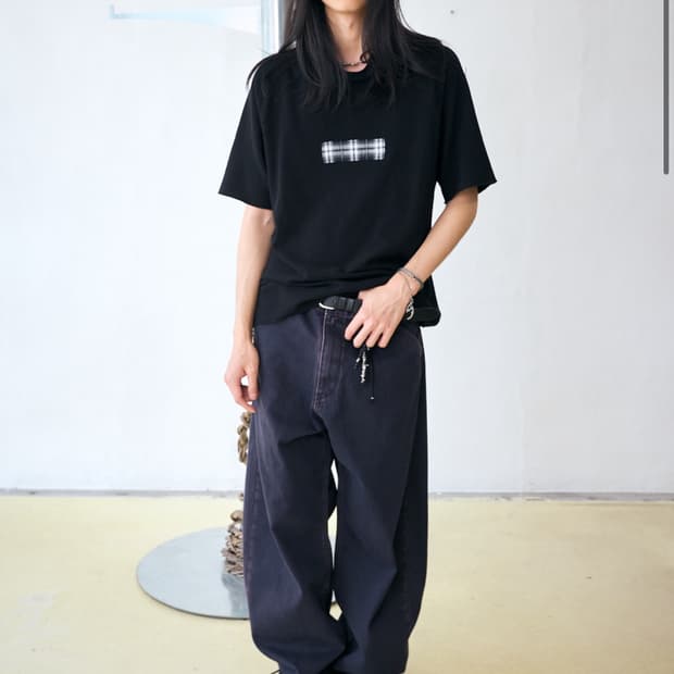 Slash Tee Check Box Black
