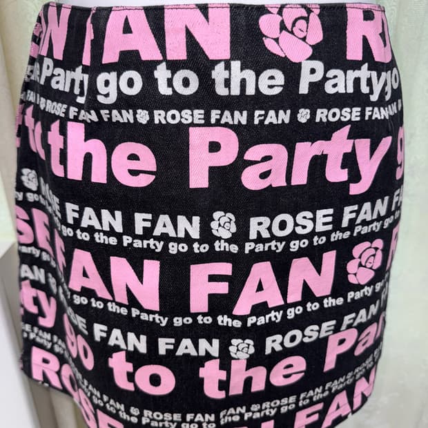 Vintage patterned denim Skirt