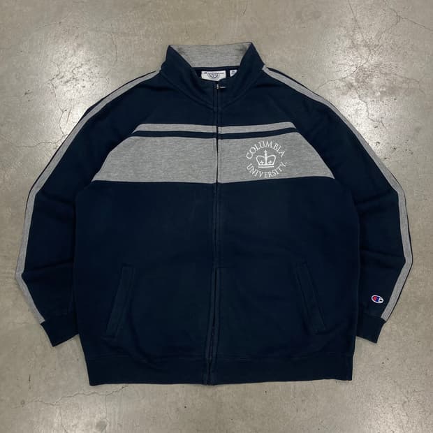 챔피온 네이비 컬러 컬럼비아 유니버시티 코튼 집업