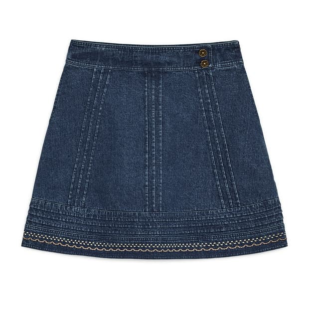 허그유어스킨 Denim midi skirt