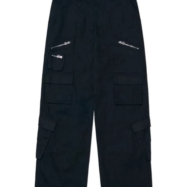 NOMANUAL SYMBOL MULTI CARGO PANTS - BLAC