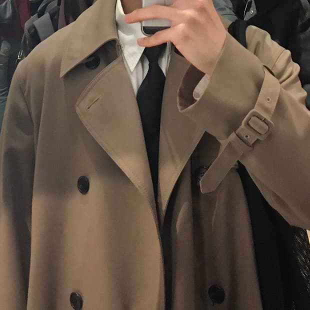 쿠어 울 트렌치 코트 s 