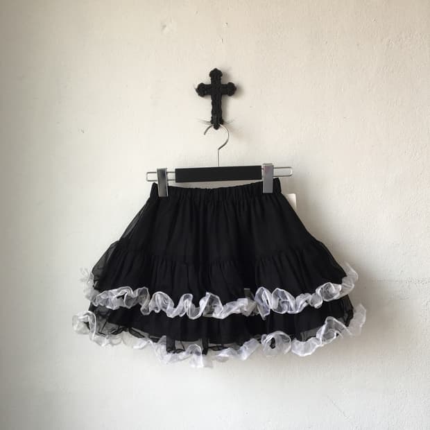 Frill trimming layer mini skirt