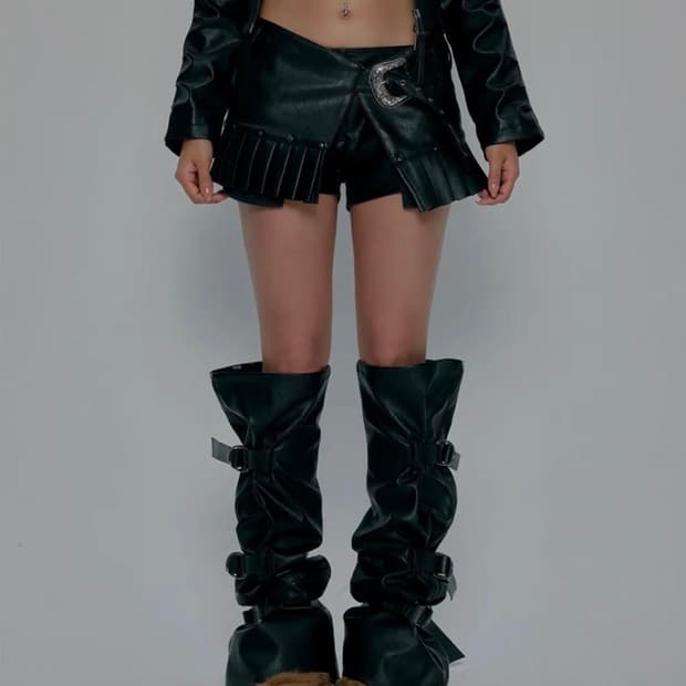 Gila archive LAYERED STRAP BELT SKIRT_BL