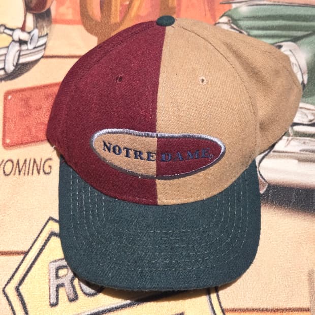 90's 아메리칸 니들제 노트르담 투톤 스트랩백