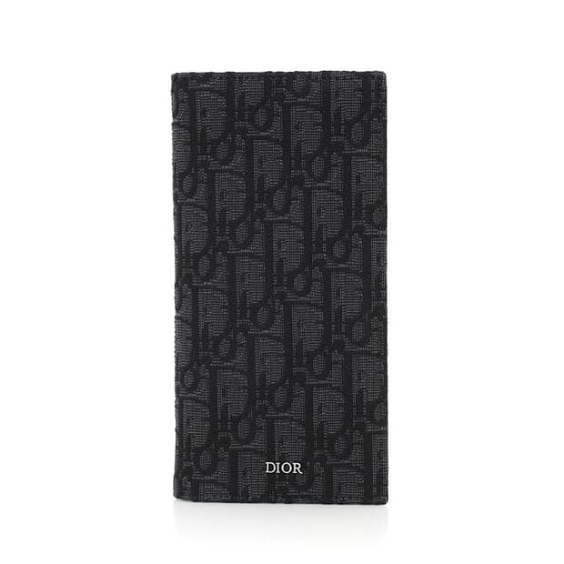 디올 오블리크 버티컬 장지갑 블랙지갑 2OBBC002YSE