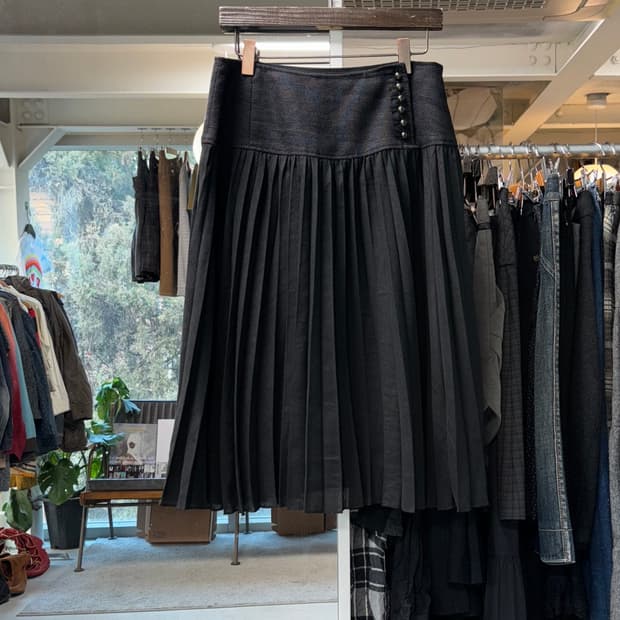 Kiyoko takase 린넨 플리츠 스커트